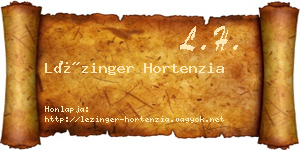 Lézinger Hortenzia névjegykártya